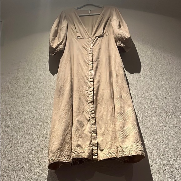 Free People Tan Puff Sleeve Sundress - Picture 4 of 8